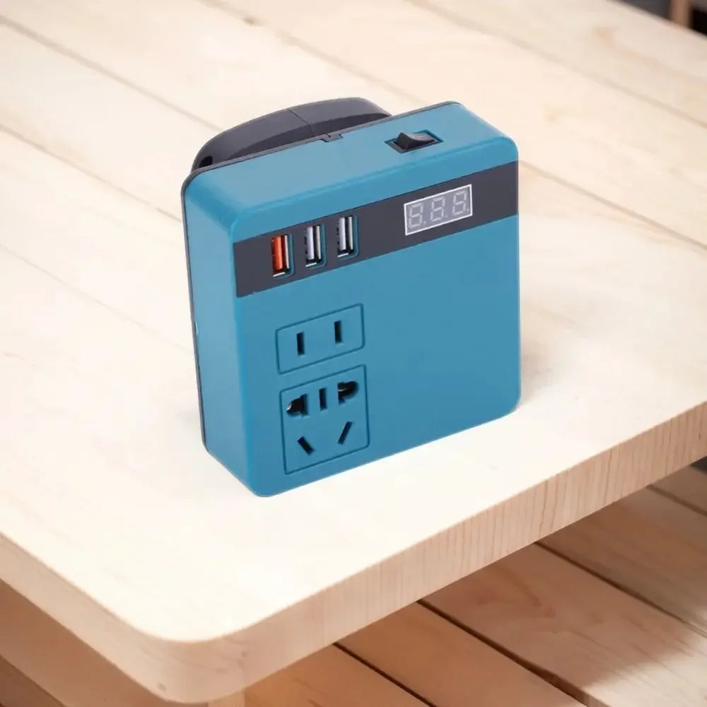120W Lithium Battery Inverter 3 USB Ports High Power Battery Inverter Multifunction DC 21V To 220V Inverter Adapter for Makita