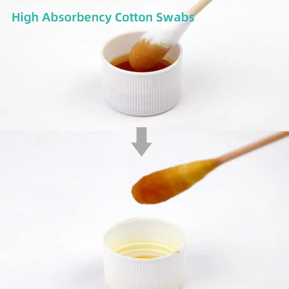 100/300Pcs 6 Inch Long Cotton Swabs with Wooden Handles, Cotton Tipped Applicator for Cleaning, Cotton Sticks Oil Makeup