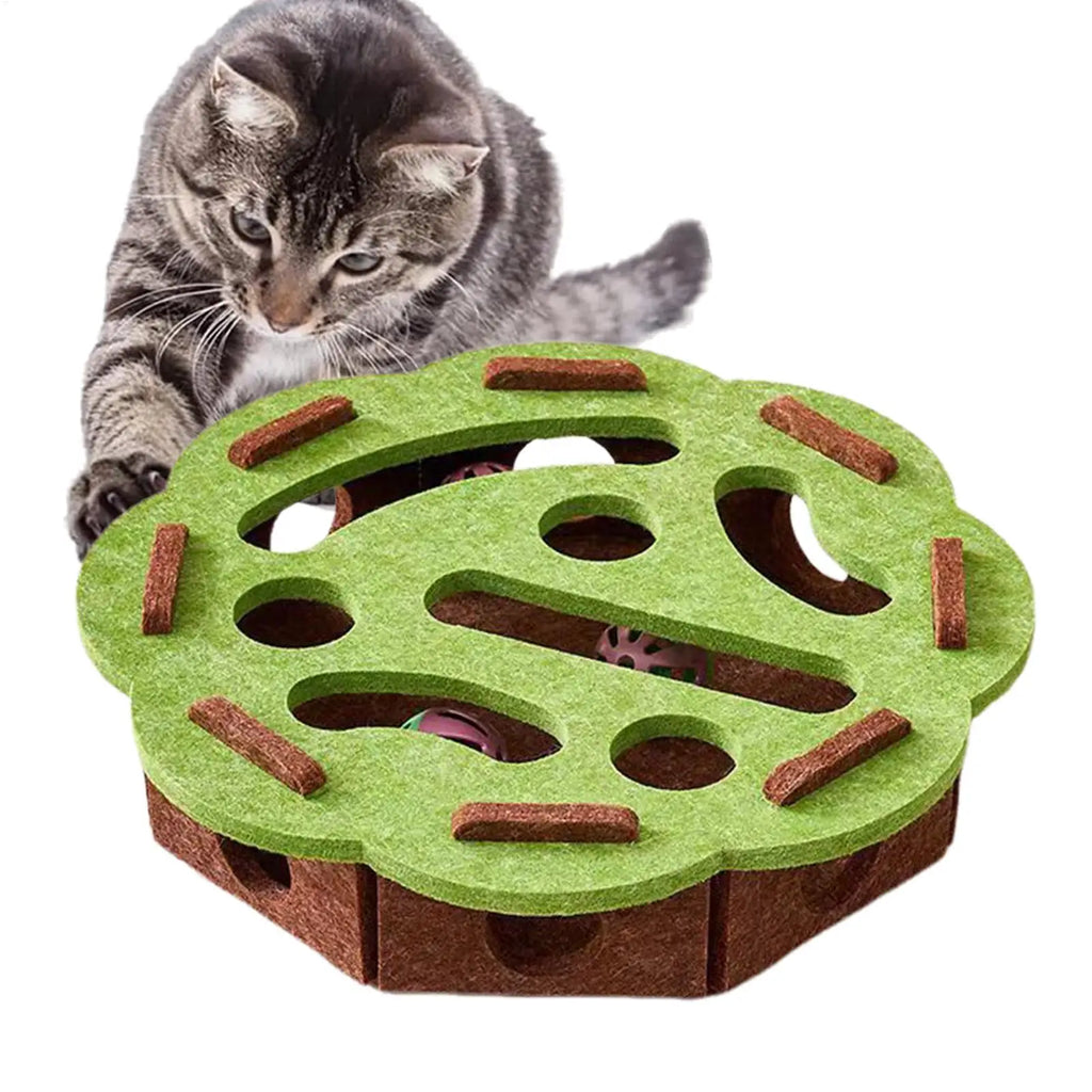 Cat Enrichment Toys Interactive Cat Toy Puzzle Games Felt Pet Supplies with Bell Kitten Accessories Maze Game for Enrichment