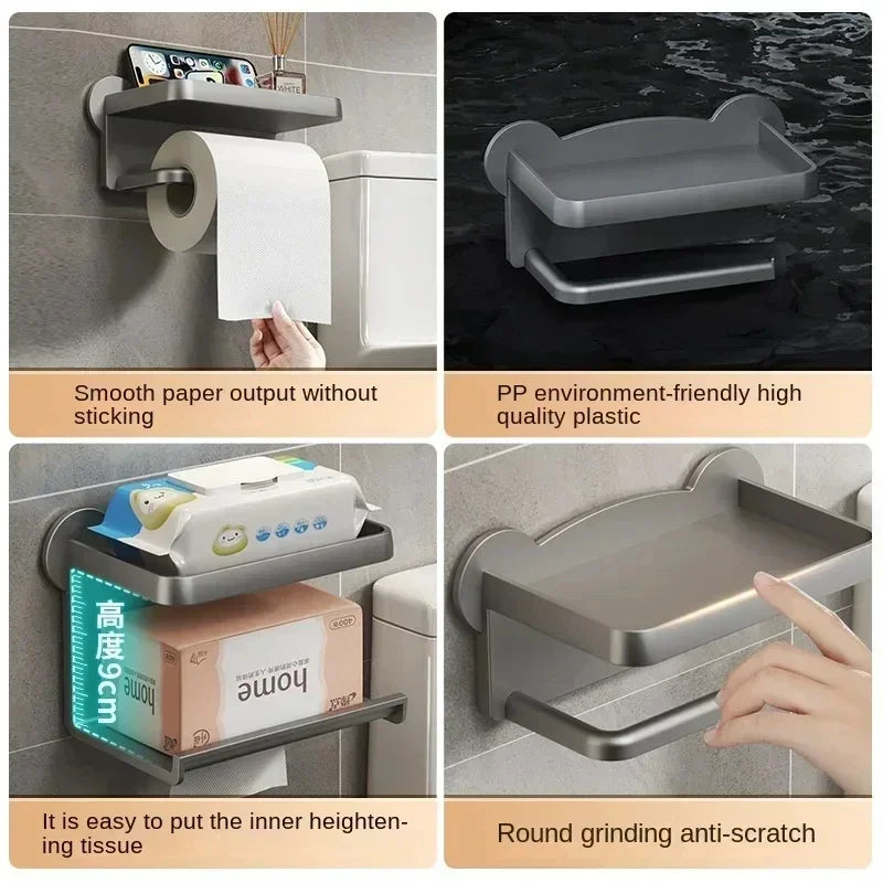 Aluminum Alloy Toilet Paper Holder Tissue Rack Bathroom Tissue Holder for Bathroom Storage Shelf Bathroom Accessories