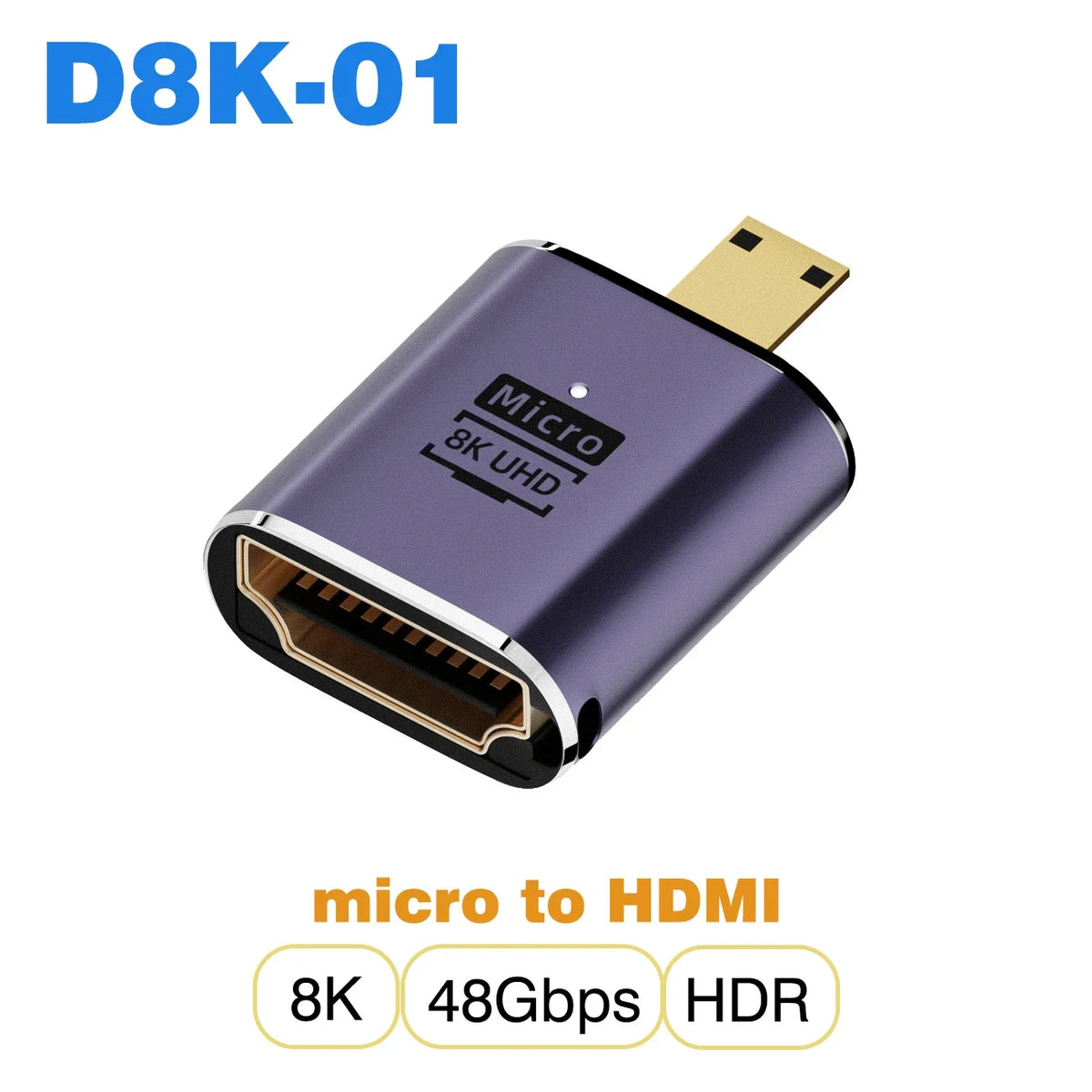mini micro hdmi to HDMI 2.1 Converter 48Gpbs 8K60HZ 4K120HZ for HDTV Projector PS4 PS5 Laptop PC