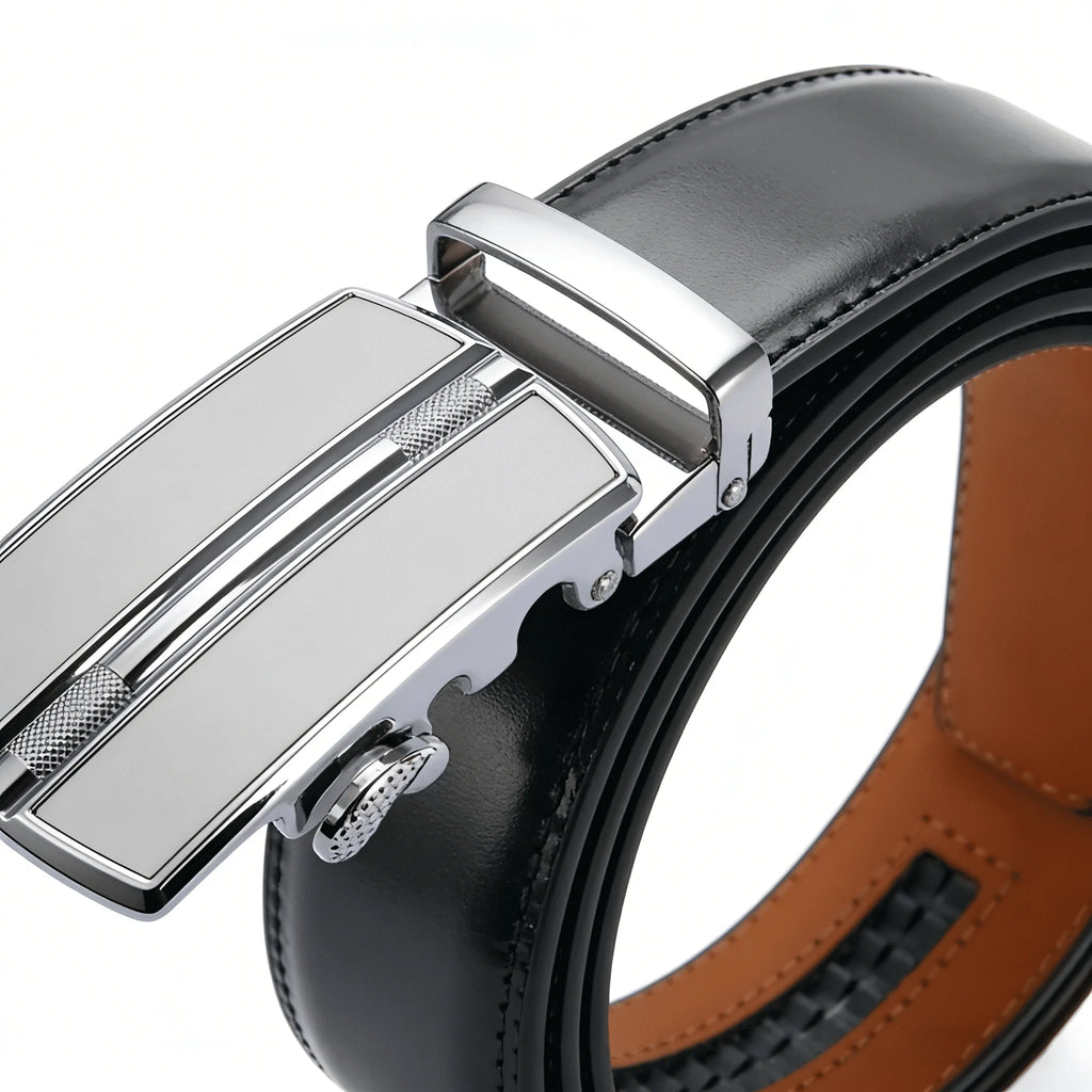 Men's Automatic Genuine Leather Luxury Belt Metal Automatic Buckle Male Waistband Designer High Quality Black Brown Waist Belts