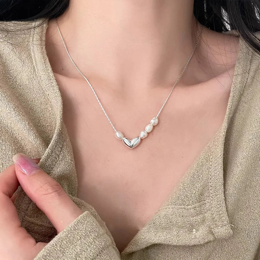 925 Silver Necklace Punk Wealth Good Wish Matte Ball Bread OT Clasp Stackable for Women Girl Jewelry Gift Dropshipping Wholesale