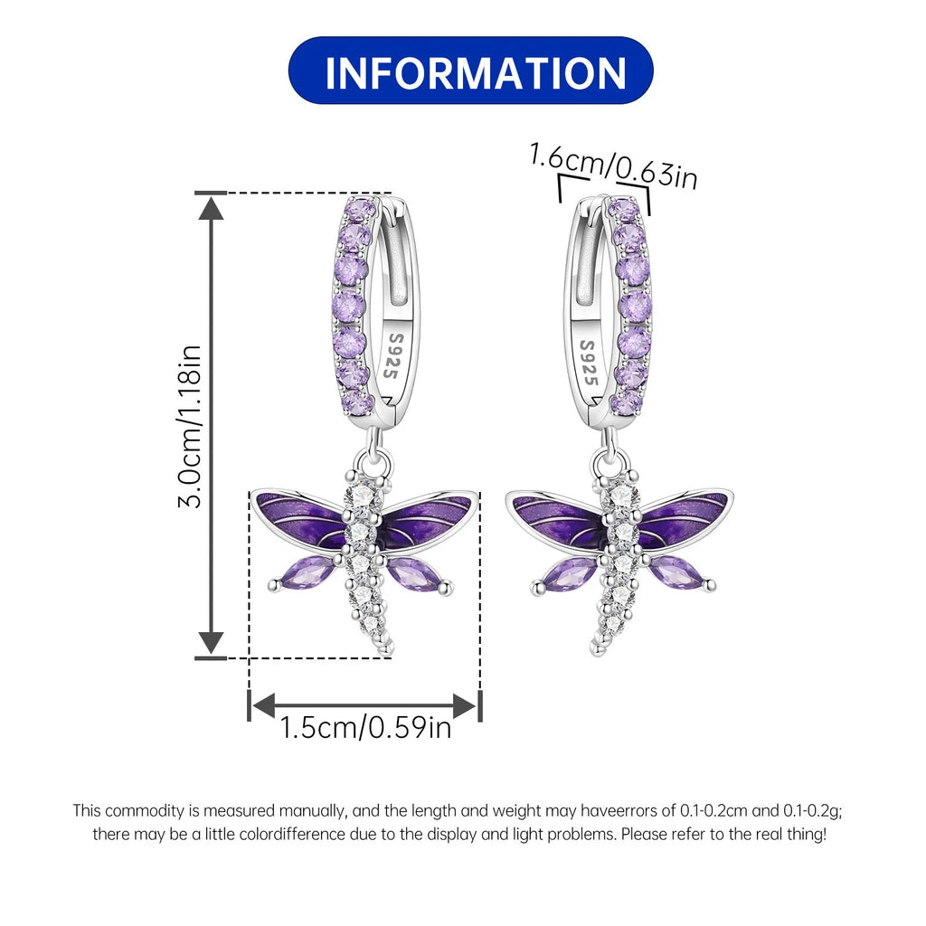 Orstarry 925 Sterling Silver 18k Golden Butterfly Insect Drop Earrings Women Earrings Birthday Party Jewelry Fine Original Gifts