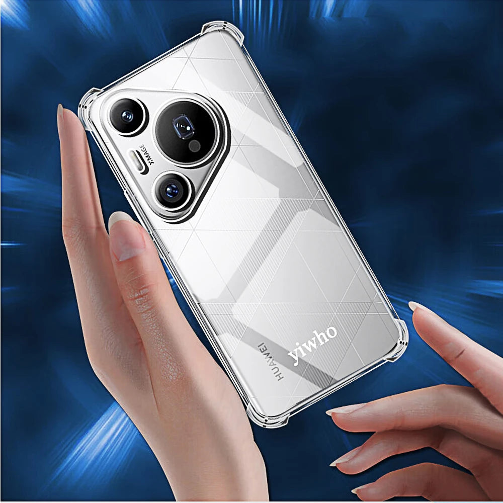 Shockproof Phone Case For Huawei Pura 70 Pro Plus Ultra Transparent Clear P70 P60 P50 Pro Soft TPU Back Protective Covers