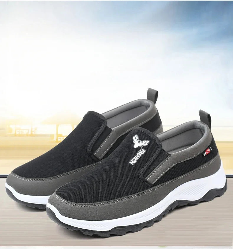 New autumn men's cloth shoes Mesh Breathable Non-Slip Loafers Casual Soft Sole Vulcanized Shoes Comfortable Sneakers Zapatos