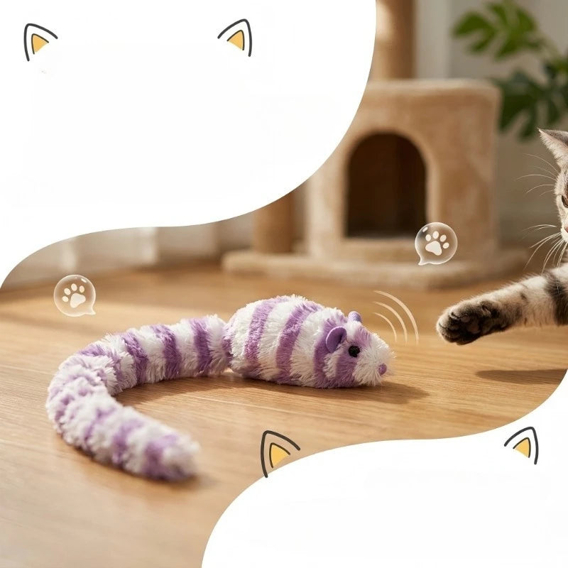 Interactive Plush Mouse Cat Toy Squeaky Imitation Mice Bite Resistant Kitten Toy Self-Entertainment Game Cat Toy Supplies