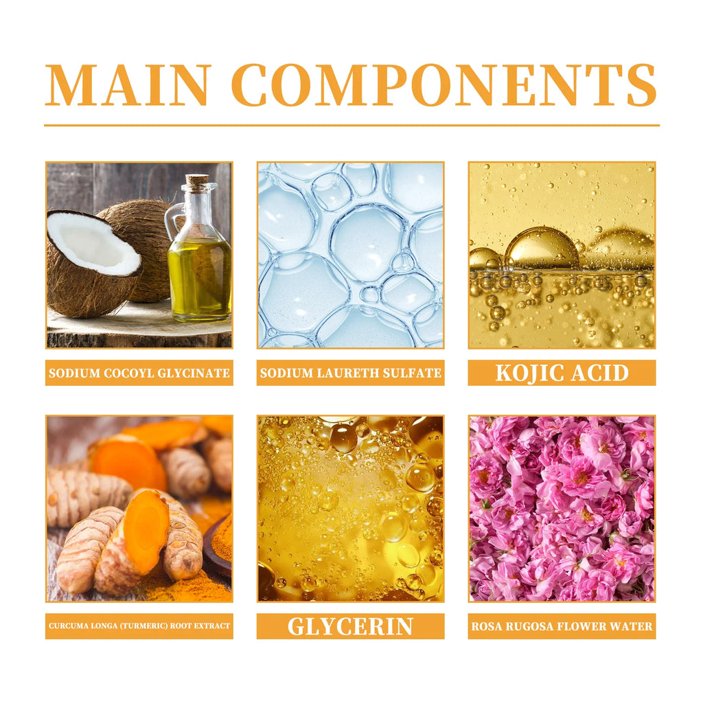 Turmeric Cleanser Deeply Cleansing Kojic Acid Blackhead Remover Skin Cleansing Oil Control Fade Acne Marks Brighten Foam Cleanse