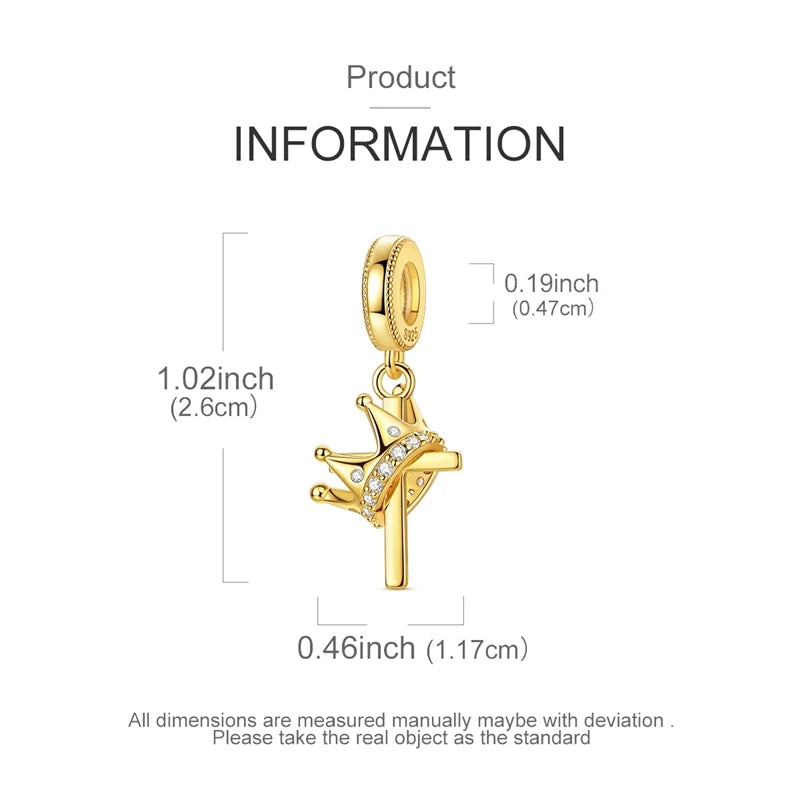 Original 925 Sterling Silver Charm Bead Golden Series Zircon Pendant Fit Original Bracelet Necklace For Women DIY Jewelry Gift