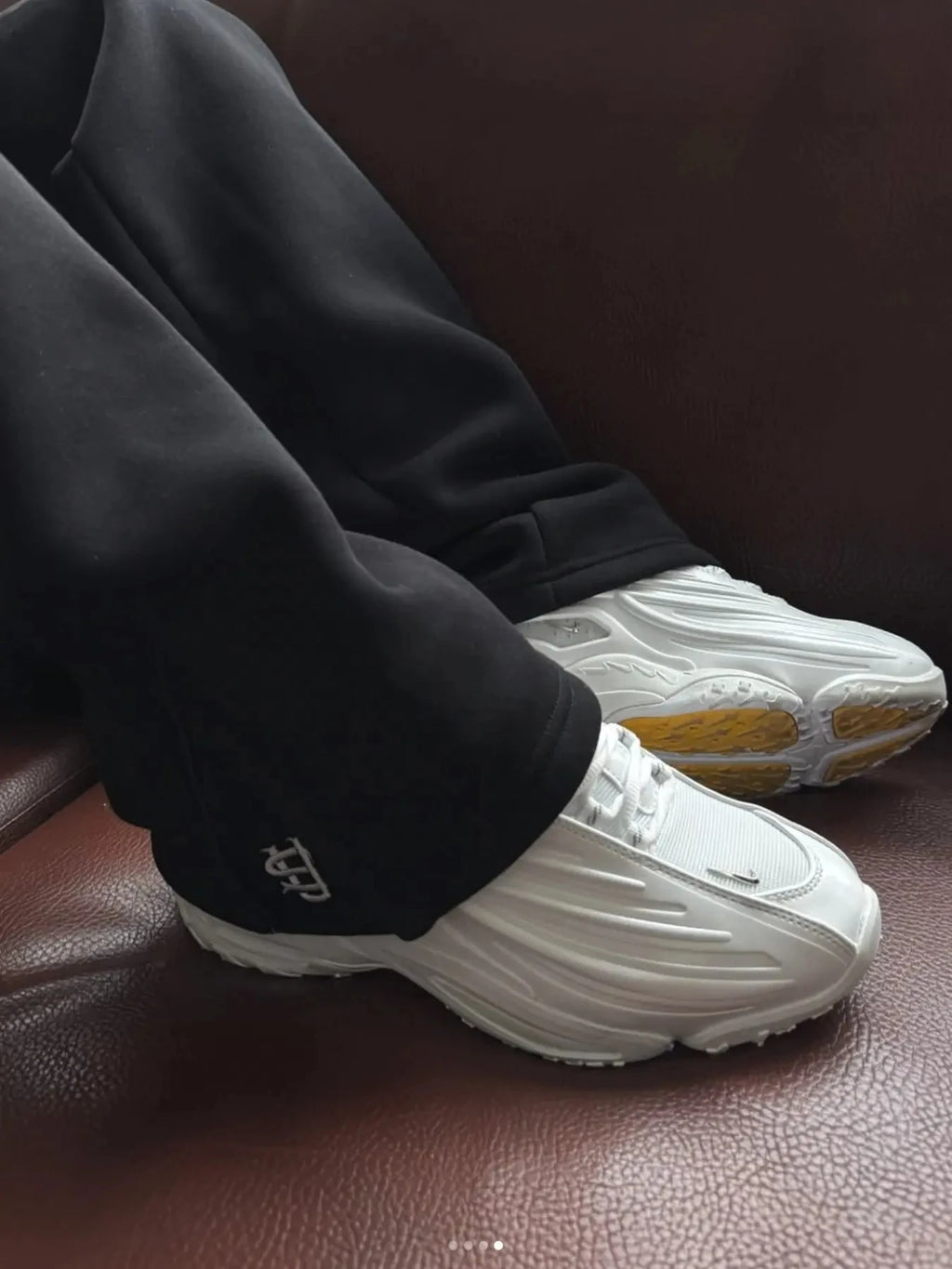 Autumn Men's Casual Sports Zipper Embroidered Straight Leg Drawstring Pants
