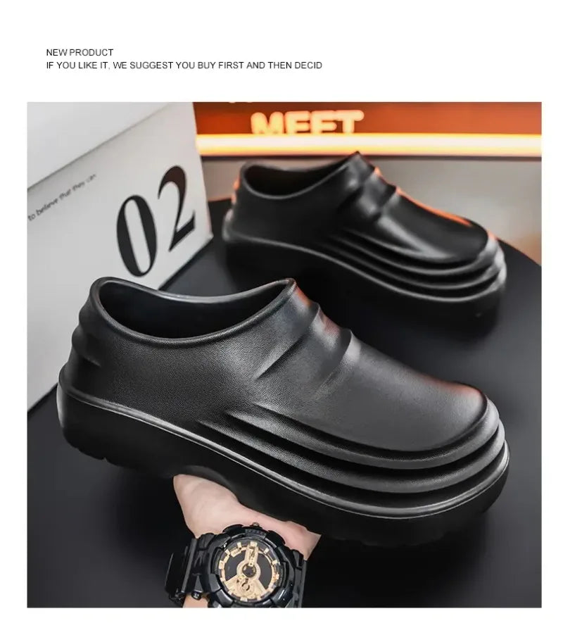 Men's Chef Shoes Summer Spring and Autumn Slippers Men Kitchen Shoes Couple Waterproof Shoes Women Chef Shoes EVA Man Sandals