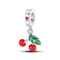 New 925 Silver Plated Strawberry Cherry Avocado Fruit Charms Beads Fit 3mm 925 Original Bracelets DIY Birthday Jewelry Gift