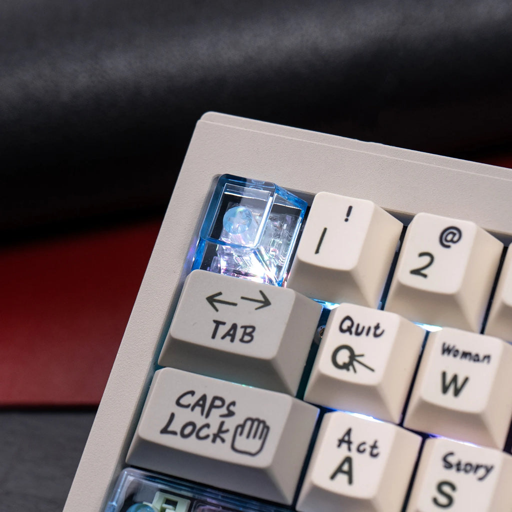 Red Transparent Keycap 10 Key Cherry Profile PC Keycap Space Bar 6.25U ESC Enter Shift Key Custom Keycap for Mechanical Keyboard