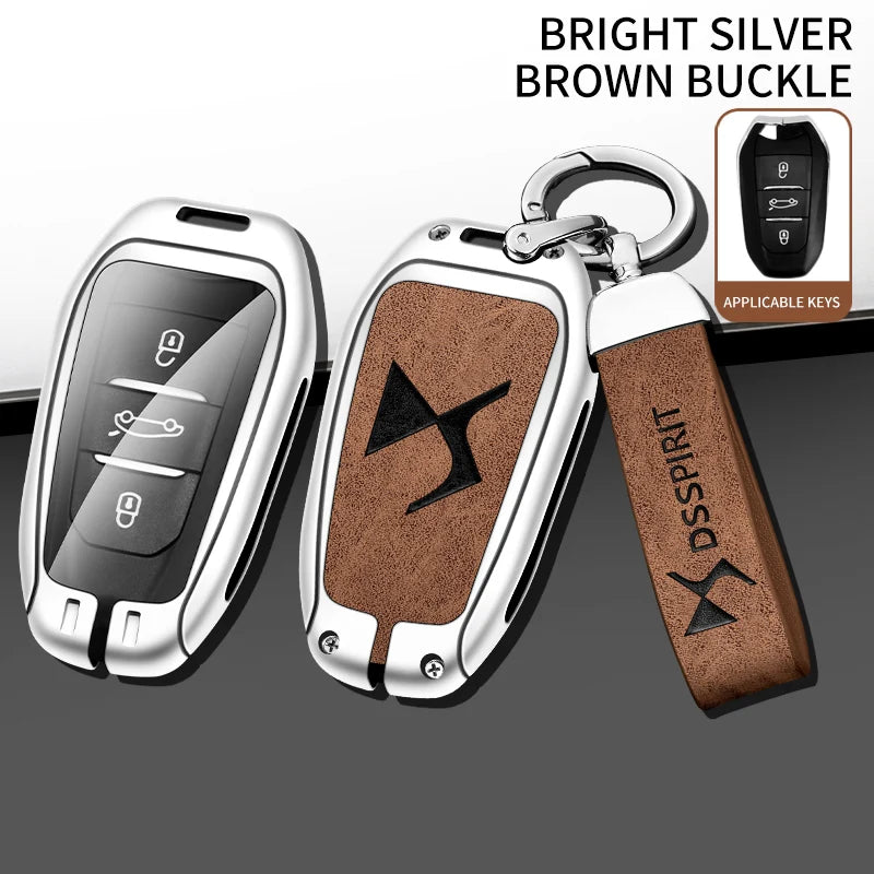 Zinc Alloy Car Key Case Cover Shell for DS DS7 DS5 DS6 DS9 New Energy DS4 Dias Protective Key Chain Bag Keyless Auto Accessories