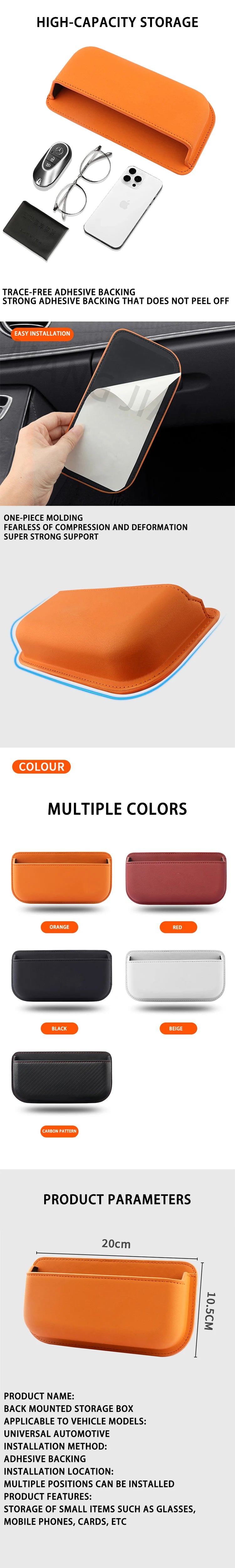 Car Side Storage Pocket Organizer Bag PU Leather Organizer Door Stowing Tidying Bag Box Phone Coin Holder Interior  Accessories
