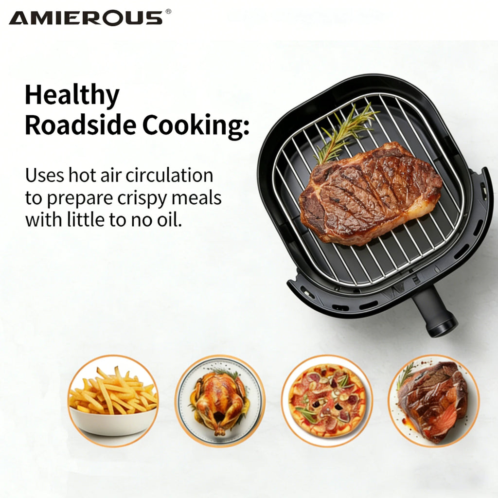 ARIER Portable Air Fryer 24V New 3.0L One-click Easy Operation Multicooker for Truck Ship Travel RV Camping Black Quick(35KD)