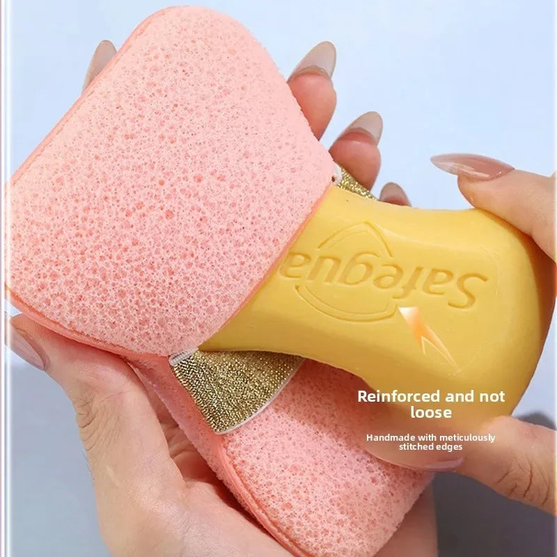 Soap Saver Bag Bath Sponge Shower Loofah Exfoliating Body Scrubber for Women Bath Ball Foaming Net for Skin Cleaning
