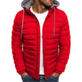 Men Fashion Quilted Padded Jacket Hooded Solid Color Casual Zip Up Outerwear Multi‑color Options Winter Warm Men Coat