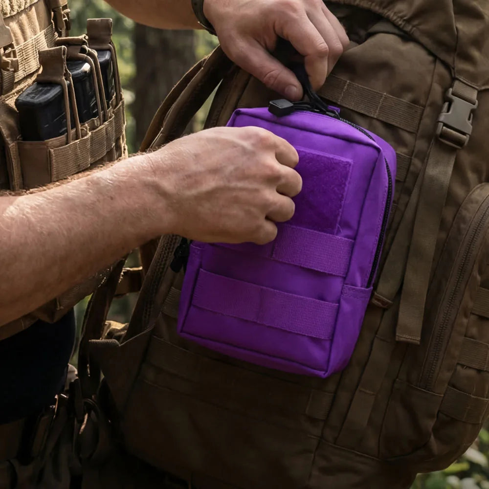 Tactical MOLLE Pouch EDC Utility First Aid Kit Bag Outdoor Waist Pack Water Resistant Nylon Gear Organizer for Hiking Camping