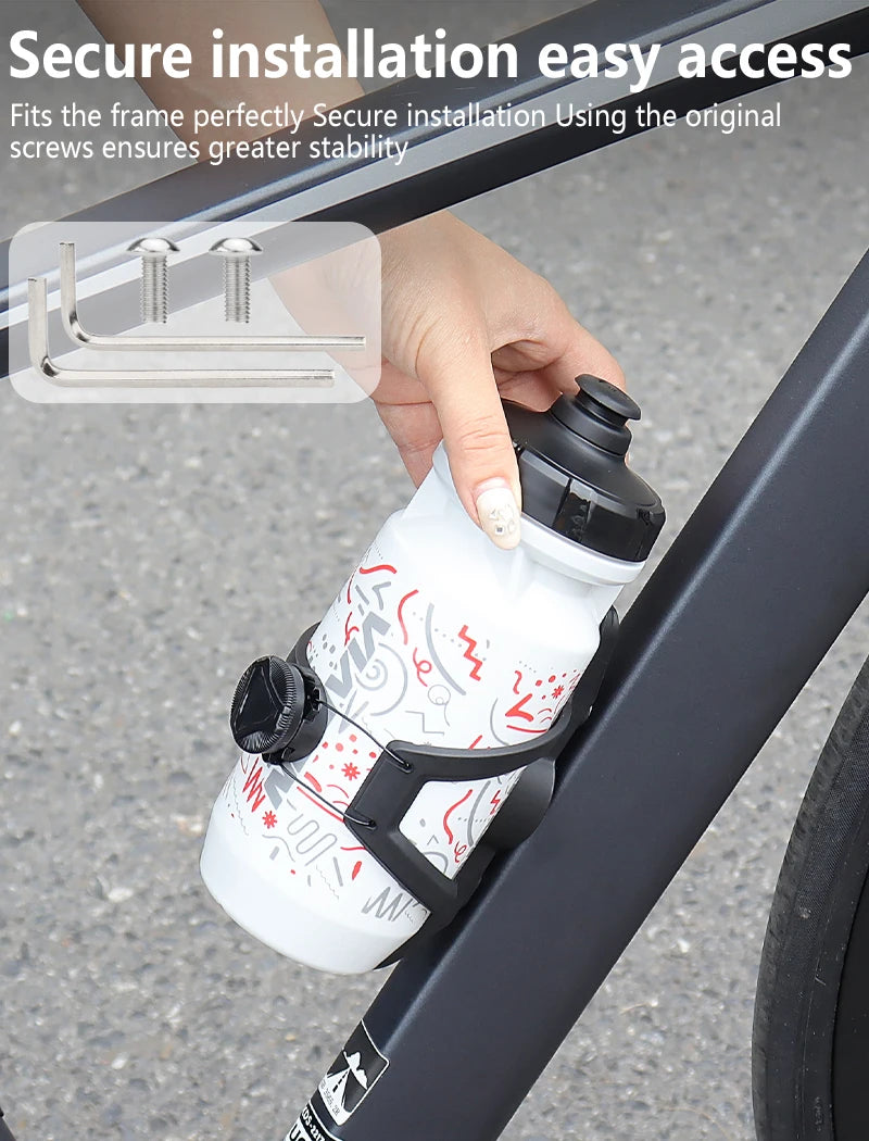 Universal Adjustable Bike Bottle Cage 68-90mm ATWEINA Water Bottle Holder with Integrated AirTag Case