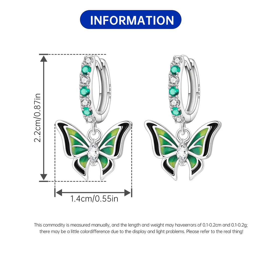 Orstarry 925 Sterling Silver 18k Golden Butterfly Insect Drop Earrings Women Earrings Birthday Party Jewelry Fine Original Gifts