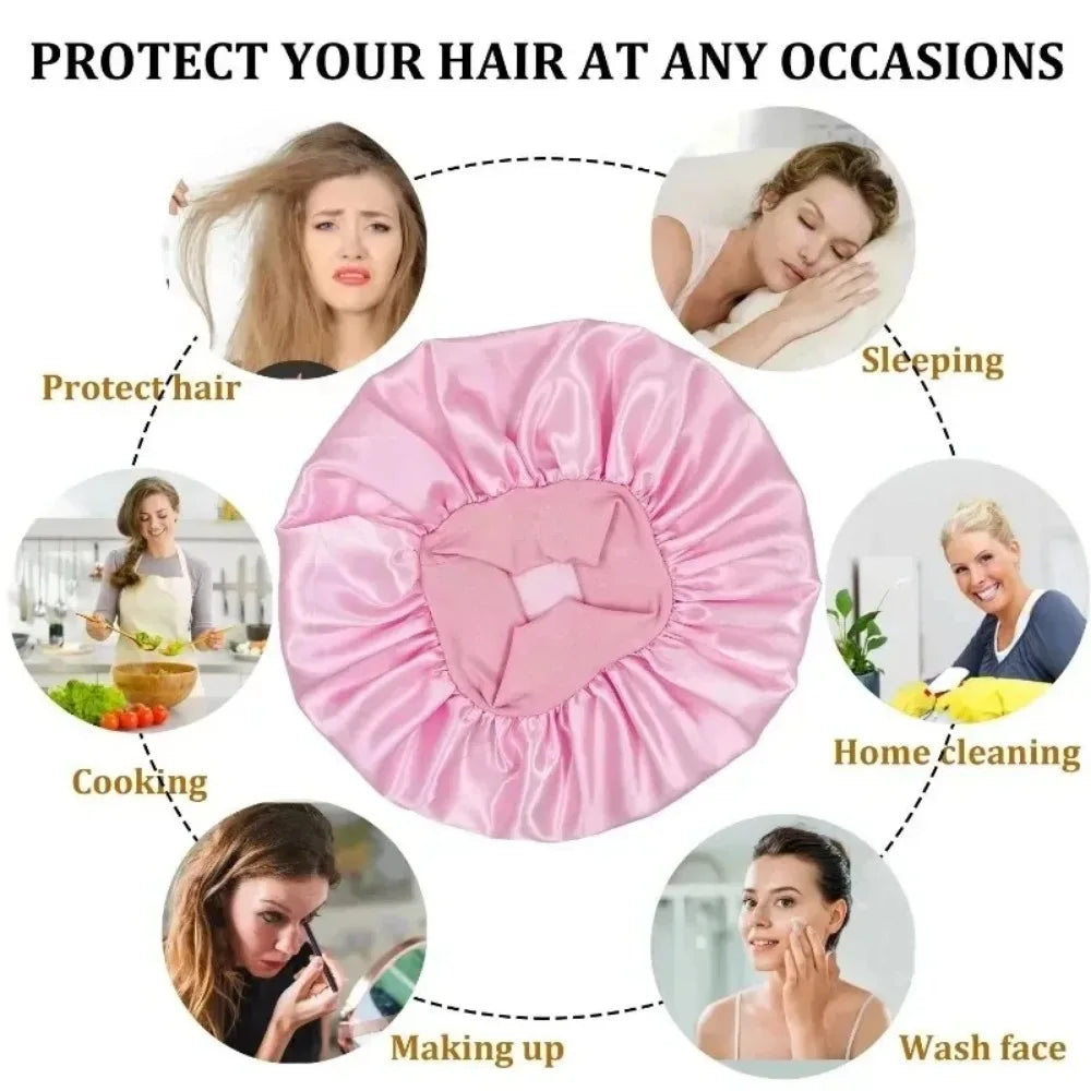 6Pcs No-Heat Hair Curling and Comb Set Satin Bonnet Cushion Hair Brush Overnight Wave Maker Hair Care Kit Styling accessories