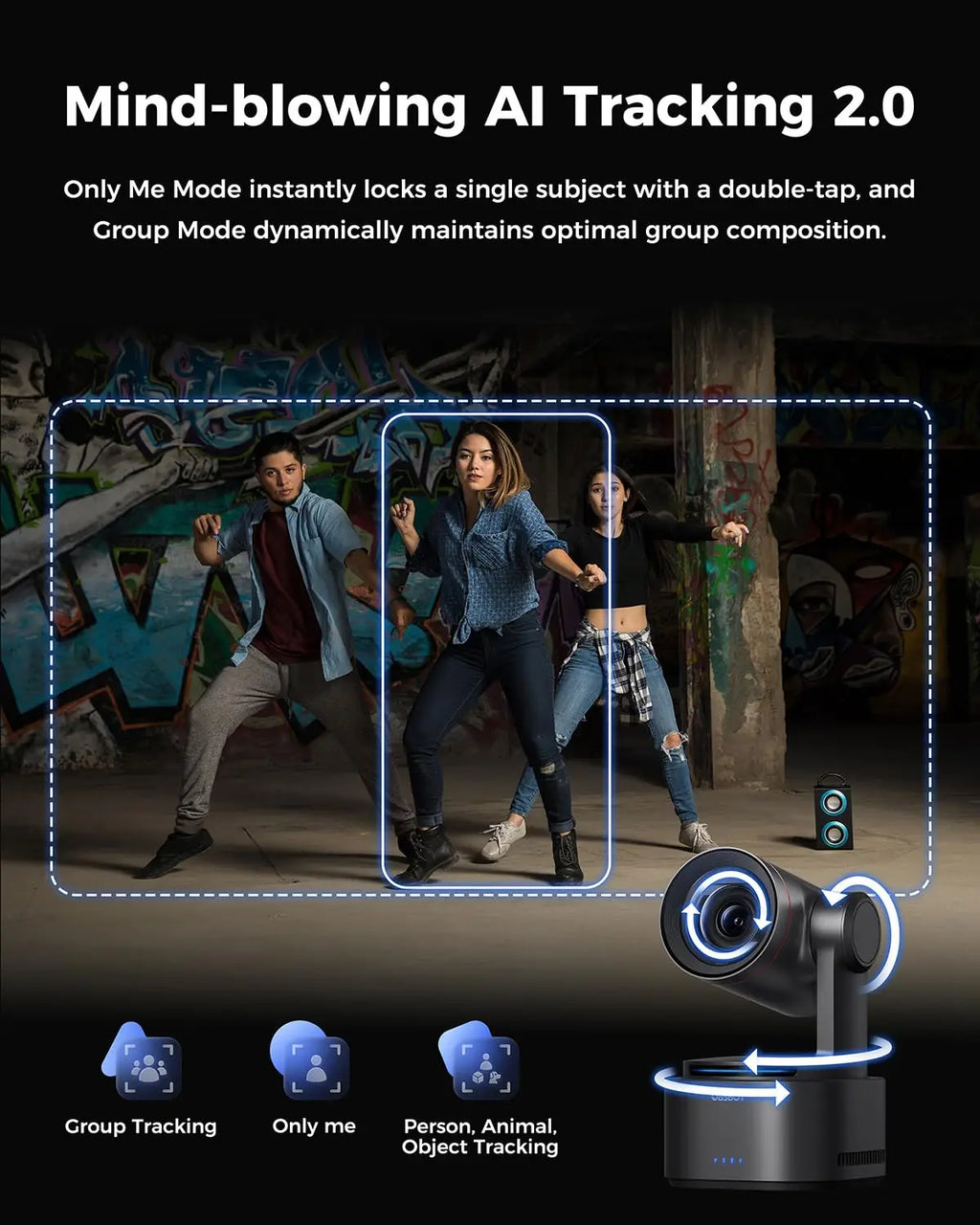 OBSBOT Tail 2 PTZR NDI Camera 4K@60FPS, Pro AI Tracking, 1/1.5" CMOS, 50MP, 5X Optical Zoom, 12X Hybrid Zoom, SDI/HDMI/IP/USB 3.