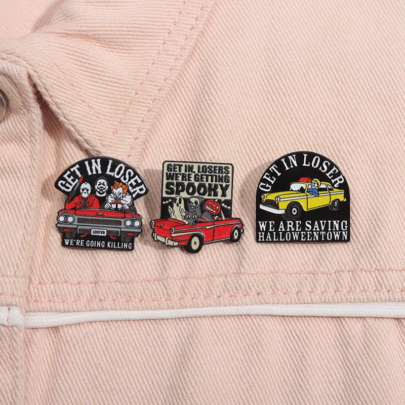 Cartoon Cool Sports Car Lapel Pin Science Fiction Film Badges Brooches For Clothing Cool Men Women Enamel Fashion Accessories