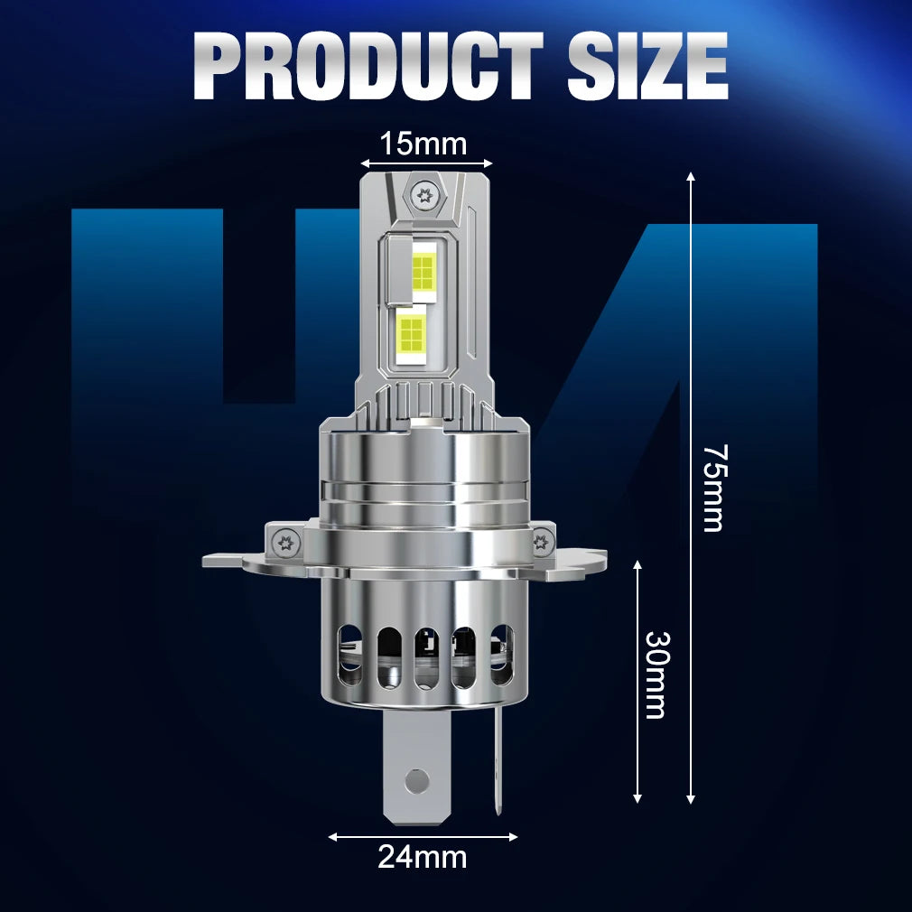 S&D H4 LED Lights Fog Bulb with Turbo Fan 30000LM 300W Super Bright Wireless Auto Lamp 6000K High Low Beam Car Headlamp CANBUS