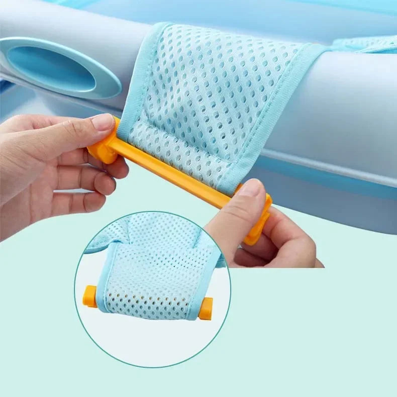 Baby Bath Cushion Pad Newborn Bathtub Mat Infant Bath Supporter Net Baby Universal Nonslip Floating Bathing Tub Shower Mesh Seat
