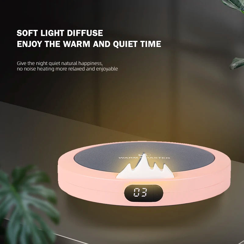 Smart Coffee Mug Portable USB Heating Cup Warmer 3-Gear Coffee Mug Warmers 10W Fast Heating Temperature Control 8H Auto Shutdown