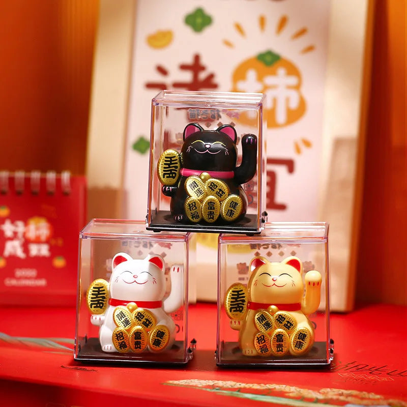 Solar Luck Cat Waving Cat Solar Powered Cat Solar Powered Cute Waving Cat Good Luck Wealth Welcoming Cats Home Display Car Decor