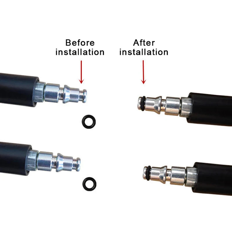 10un/lote O-ring de borracha para saída de limpeza de pistola de água de alta pressão, anel preto, acessórios para máquina de lavar carro, acessórios para pistola de água para estética automóvel