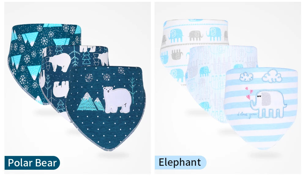 INSULAR Newly Baby Bibs 3pcs Baby Bandana Bib Cotton Babadores Infant Towel For Boys And Girls Baby Clothing Infant Accessories