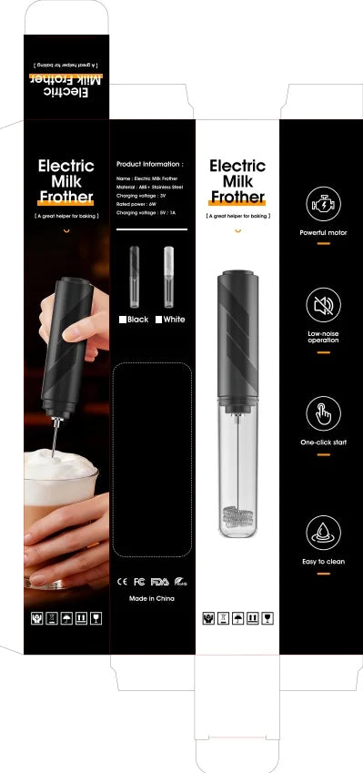 Hand-Held Electric Milk Foam Maker Coffee Mixer Kitchen Strong Egg Beater Mixer Battery AA Powered