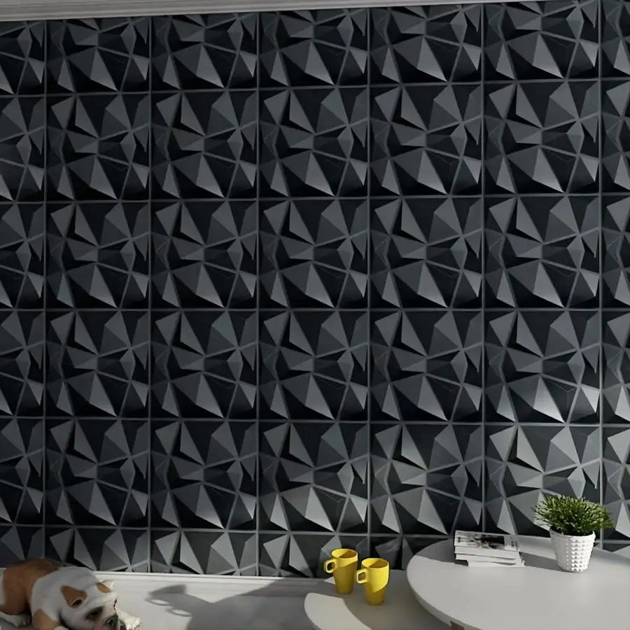 (pack of 12)Decorative 3D wall panel with diamond design, 30.48 cm x 30.48 cm
