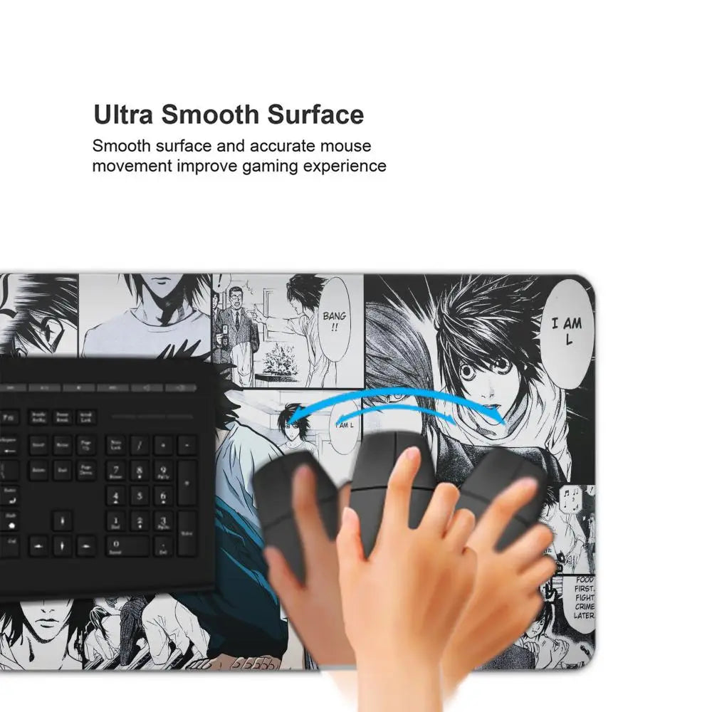 Death Note XL 700X300 Anime Mousepad HD Printing Computer Gamers Locking Lock Edge Mouse Pad XXL 900x400mm Keyboard PC Desk Pad