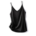 Woman T-shirts Elegant Faux Silk Satin Blouse Sleeveless Female Summer Casual Loose Tanks and Camis Solid Green Tops for Women