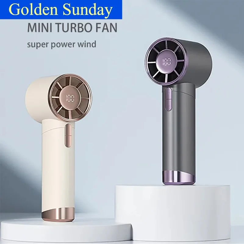 NEW Portable 5 Speeds Adjustable 1-100 Speeds High Speed Fans Super Powerful Air Duster Rechargeable Mini Usb Handheld Turbo Fan