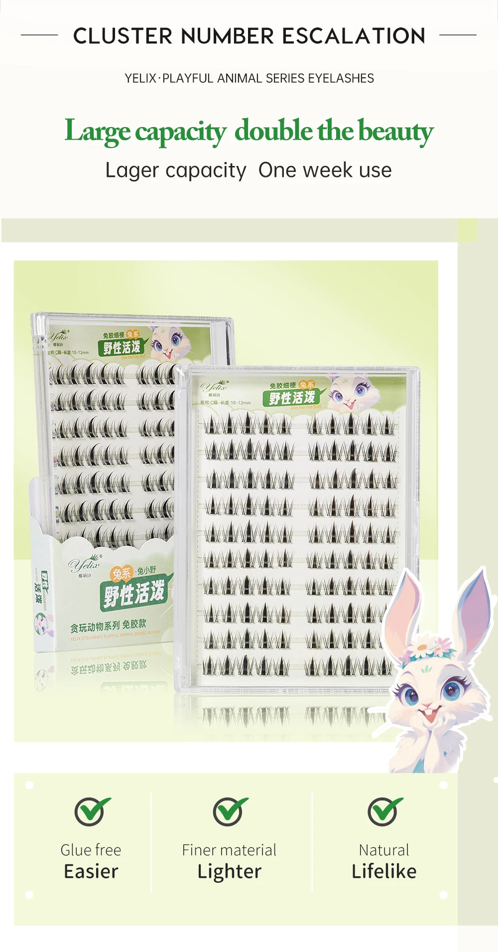 Yelix Pestanas em Clusters DIY Pestanas Postiças sem Cola Pestanas Naturais Pestanas Manga Pestanas Postiças Suaves Maquilhagem Diária