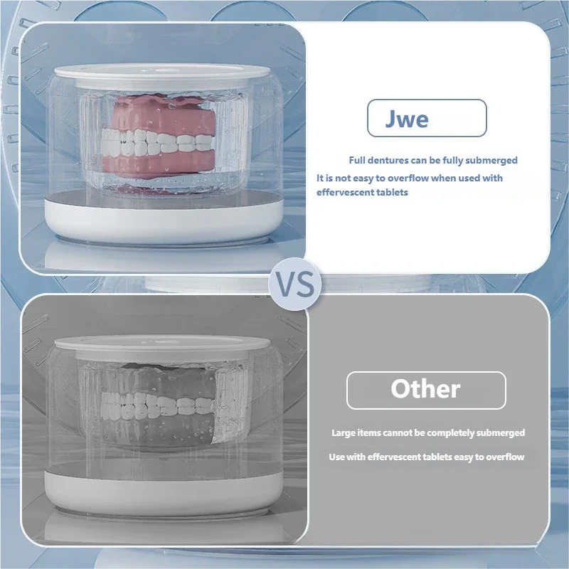 HOMEFISH Mini Dispositivo de Limpeza de Próteses Dentárias - Limpador Dentário Portátil Multifuncional para Dentes Postiços