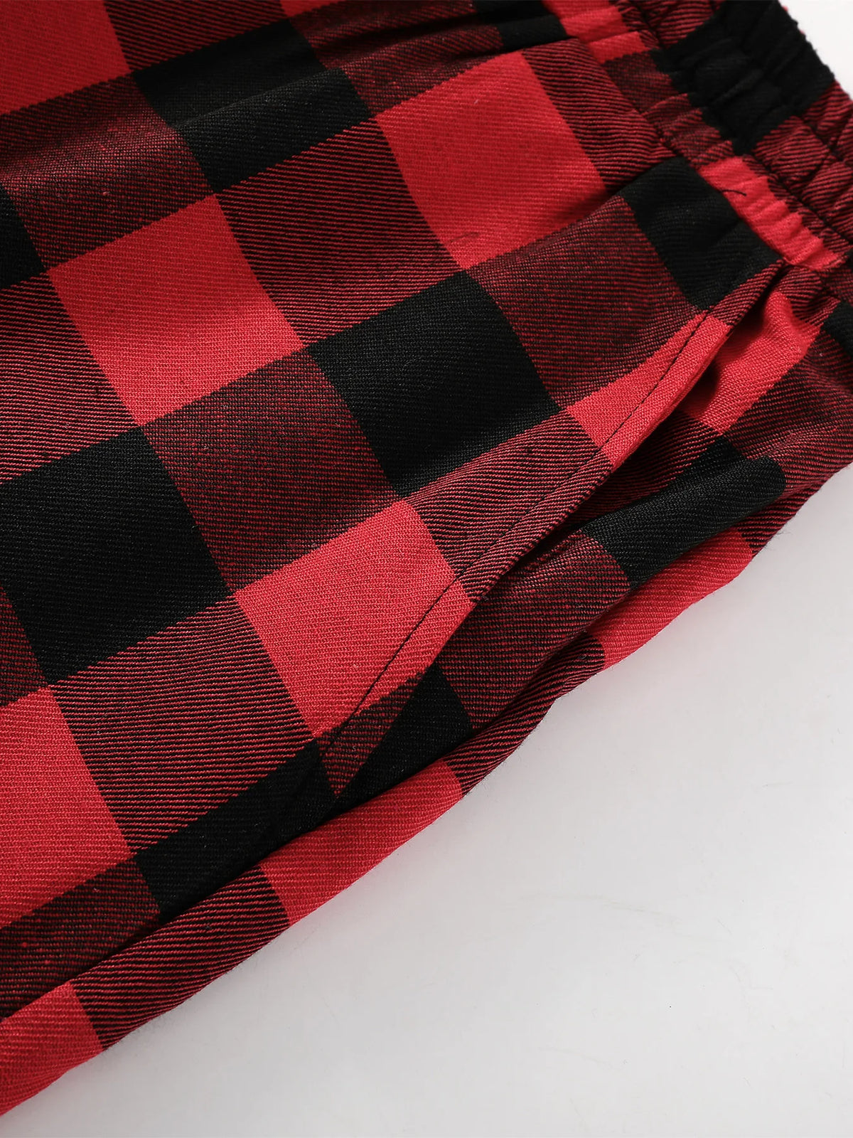Men's Classic Plaid Drawstring Wide Leg Pants Spring Fall Retro Loose Casual Drape Trousers