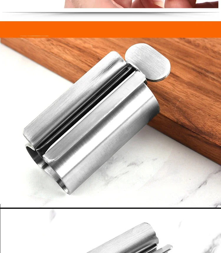 Bathroom Accessories Set Rolling Toothpaste Squeezer Tube Stainless Steel Toothpaste Dispenser Toothpaste Cosmetic Storage Rack
