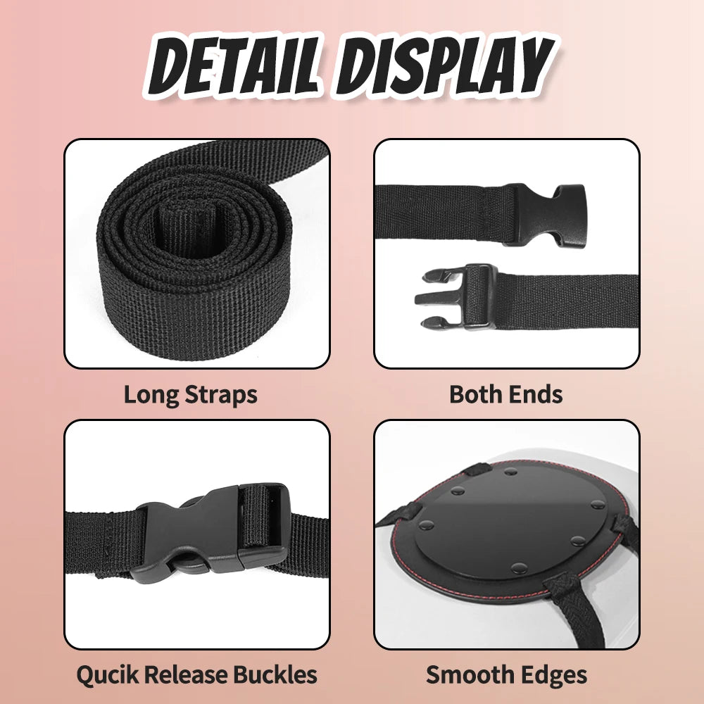 Strap On Dildo Harness Adjustable Waist and Thigh Soft Nylon Vegan Leather Belt with 2 Size Metal O-Rings for Lesbian Gay Couple