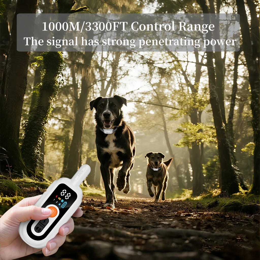 Electric Dog Training Collar Waterproof Dog Bark Collar Pet With Remote Control Rechargeable Anti Barking Device All Size Dogs