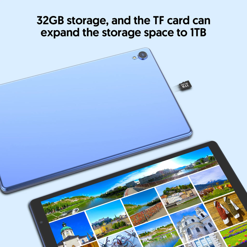 10.1 Inch Android 14 Tablet 4GB RAM (2GB+2GB) 32GB ROM Expandable up to 1TB 1280x800 HD Display 6000mAh Battery A133 Quad-core