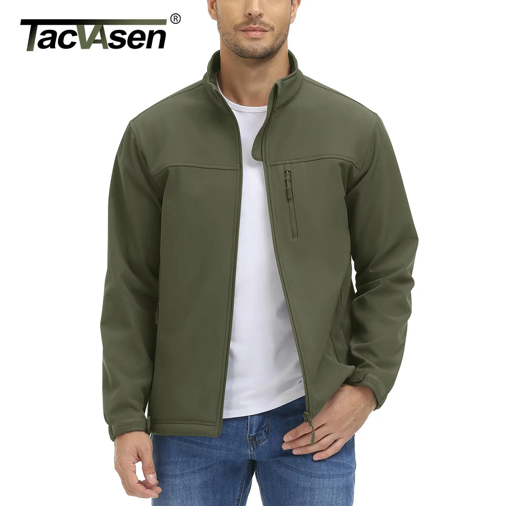 TACVASEN Blusão Impermeável para Homem Caminhada Outdoor Fecho Completo Corta-vento Forro Polar Quente Outono Inverno Trabalho Casaco Casual
