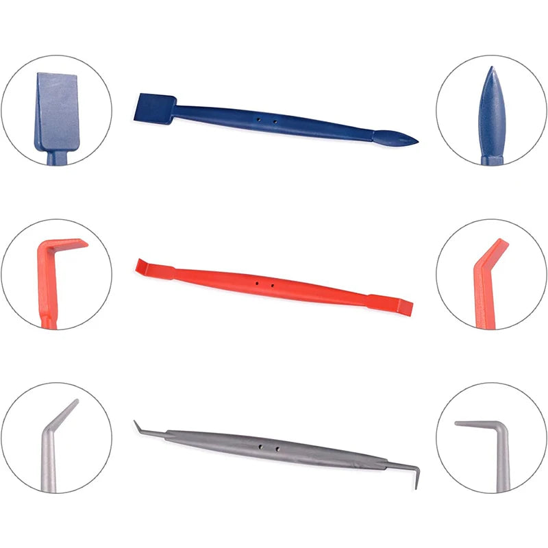 Kit de ferramentas para vinil autocolante, espátula magnética flexível, micro espátula, raspador de cantos e ferramentas para ranhuras curvas para instalação de películas em veículos com contornos