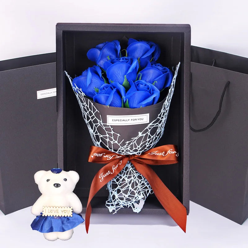 New Valentine's Day Gifts 7 Rose Artificial Flowers Wedding Decoration Mother's Day Gifts Home Decor Birthday Gifts 2023 Navidad