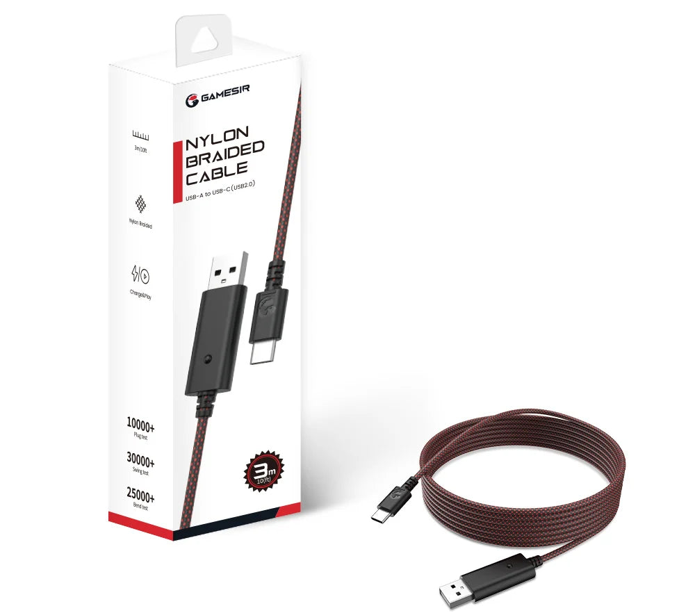 GameSir 3m Nylon Braided Cable for G7 Pro G7 Pro 8K Cyclone 2 Nova Lite X5 Lite G7 SE G8 G8+ MFi X5s Kaleid Flux Gamepad